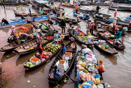 Floating Market in Vietnam's Mekong Delta